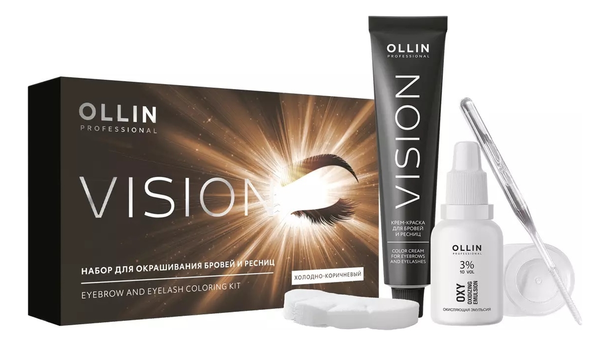 

Набор для бровей и ресниц Vision Color Cream For Eyebrows And Eyelashes (крем-краска 20мл + окислитель 20мл): Холодно-коричневый, Набор для бровей и ресниц Vision Color Cream For Eyebrows And Eyelashes (крем-краска 20мл + окислитель 20мл)
