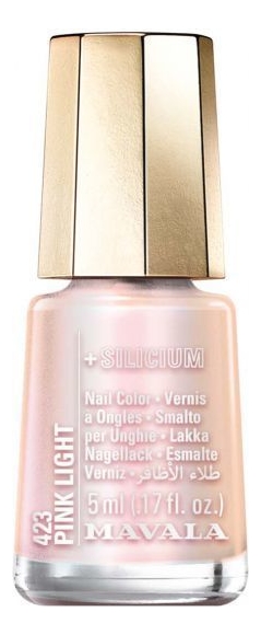 

Лак для ногтей с кремнием Silicium Nail Color 5мл: 423 Pink Light, Лак для ногтей с кремнием Silicium Nail Color 5мл