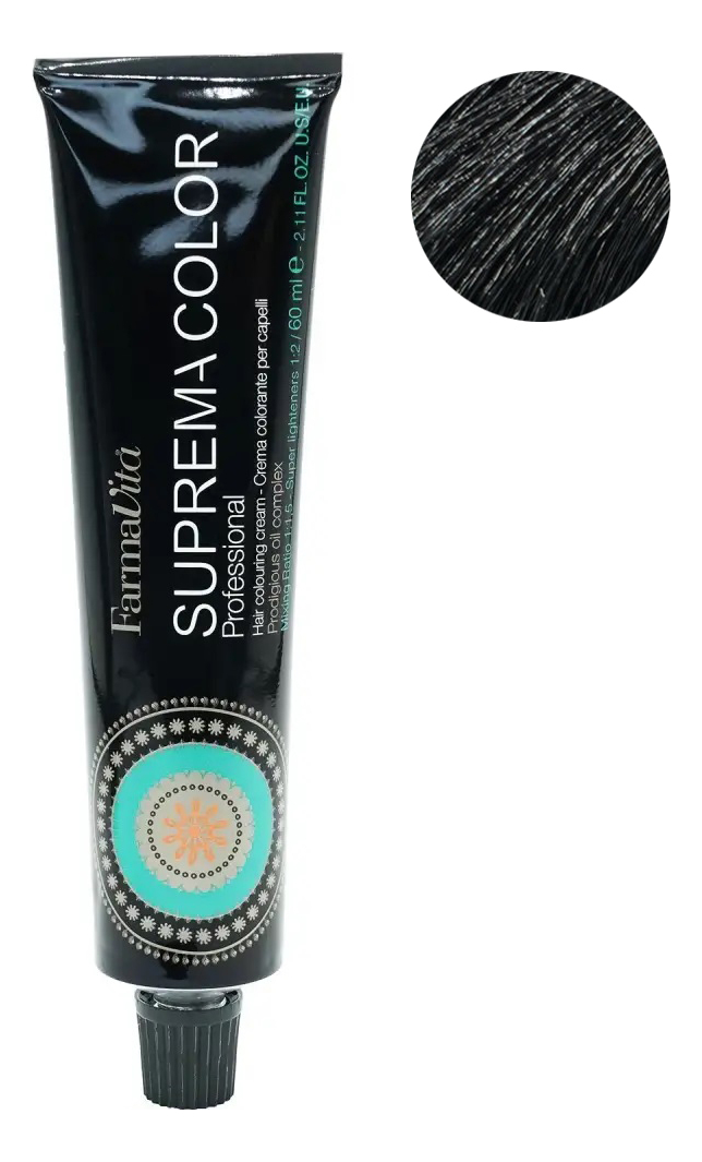 Стойкая крем-краска для волос Suprema Color 60мл: 1.0 Черный
