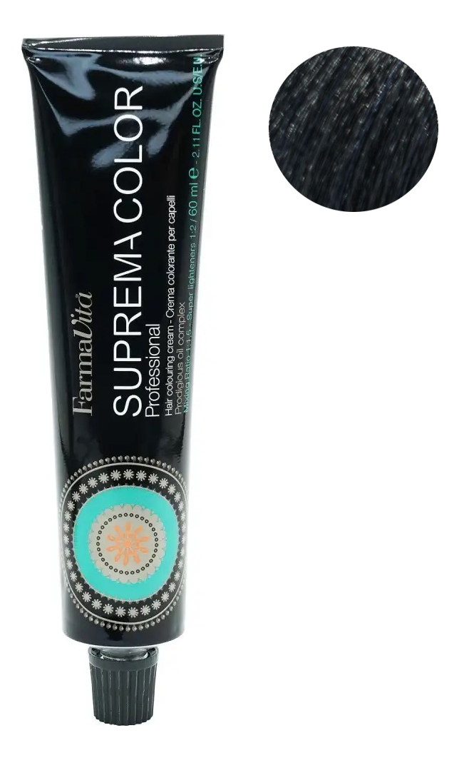 

Стойкая крем-краска для волос Suprema Color 60мл: 1.10 Сине-черный, Стойкая крем-краска для волос Suprema Color 60мл
