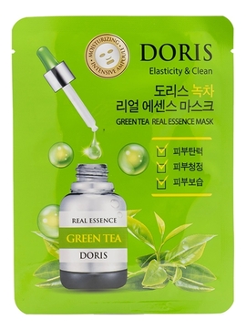 Тканевая маска для лица с экстрактом зеленого чая Doris Green Tea Real Essence Mask 25мл