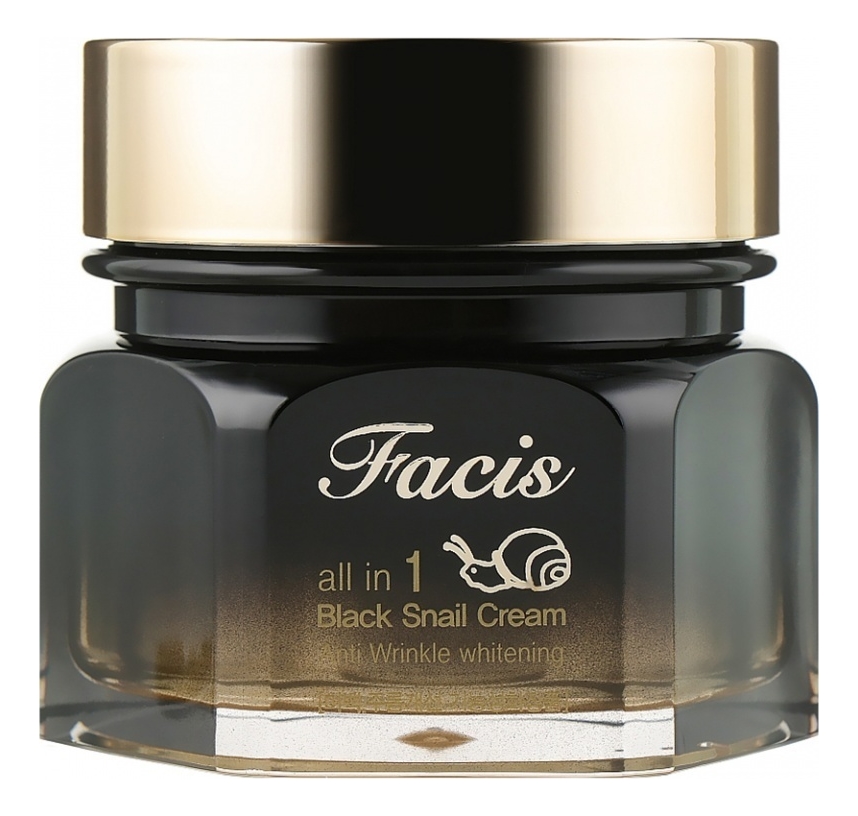 крем для лица с муцином улитки facis all in 1 black snail cream 100мл Крем для лица с муцином улитки Facis All In 1 Black Snail Cream 100мл