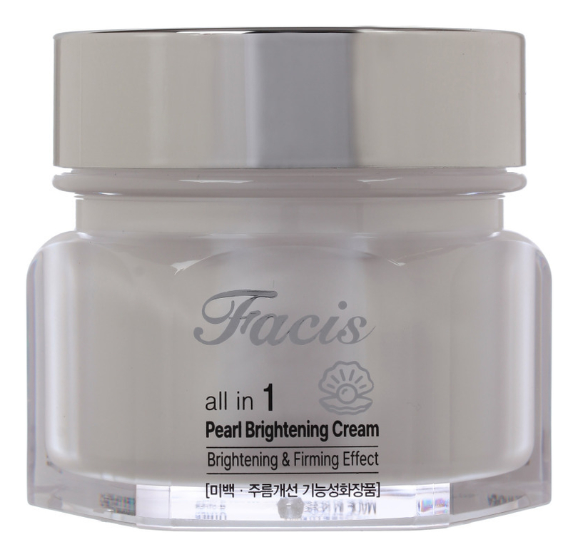 Отбеливающий крем для лица с жемчугом Facis All In 1 Pearl White Cream 100мл facis all in one pearl whitening cream крем для лица отбеливающий с жемчугом