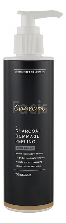 Пилинг для лица с древесным углем Facis Charcoal Gommage Peeling 200мл пилинг для лица с муцином улитки facis snail gommage peeling 200мл