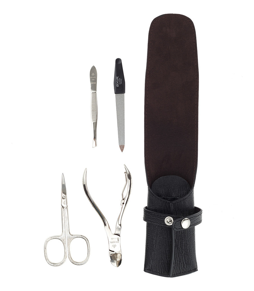 Маникюрный набор For Men 1762MEN-M (пилка металлическая 9см + пинцет скошенный + ножницы универсальные + кусачки д/ногтей)