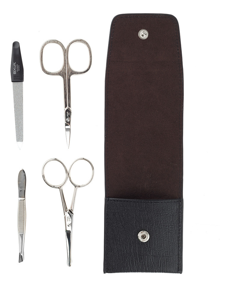 Маникюрный набор For Men 1763MEN-M (пилка металлическая + пинцет скошенный + ножницы универсальные + ножницы д/бороды и усов) kaizer ножницы пинцет для бровей