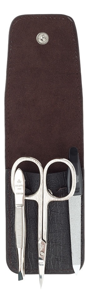 

Маникюрный набор 900BROWN (ножницы универсальные + пилка металлическая 9см + пинцет скошенный)