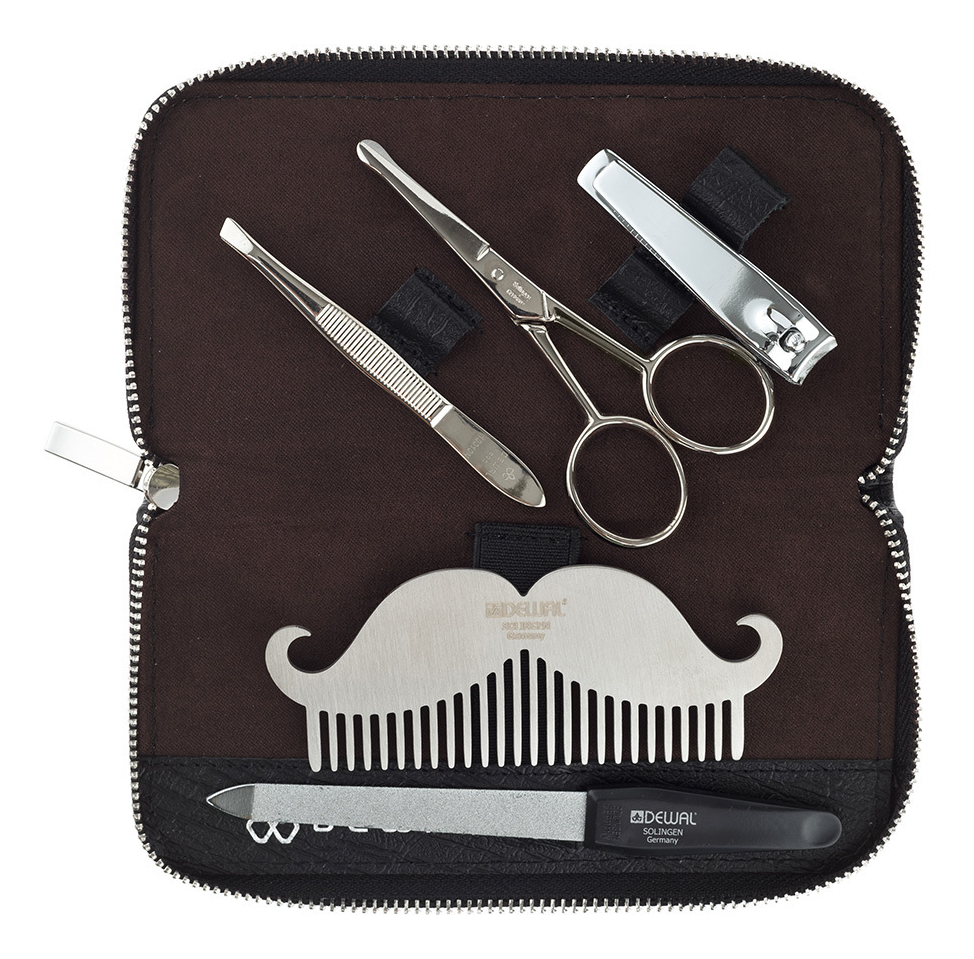 

Набор для бороды, усов и ногтей For Men 1764MEN (ножницы + расческа + пилка металлическая 12,5см + пинцет скошенный + книпсер)