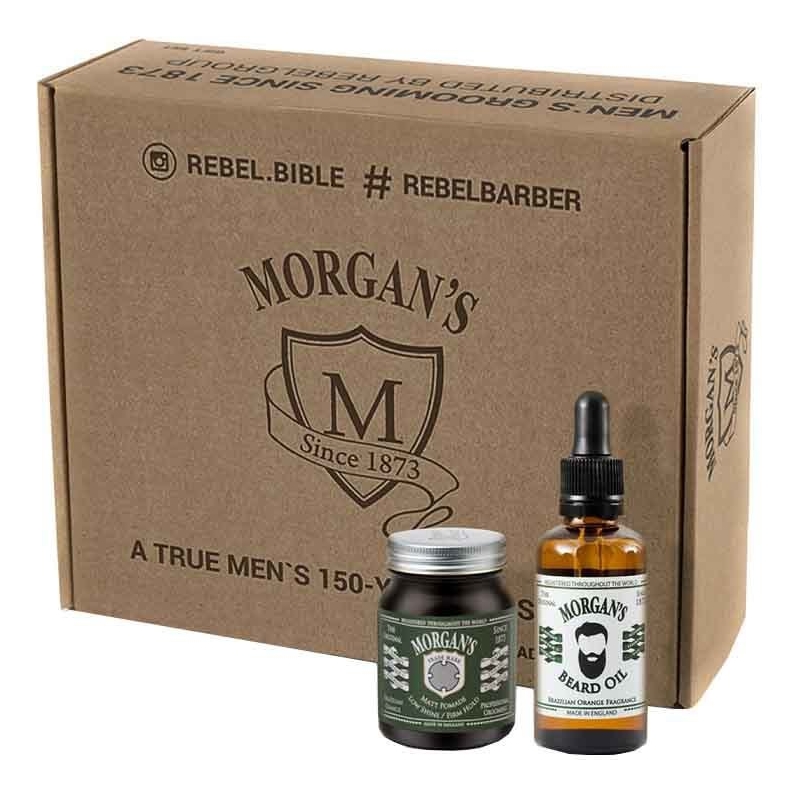 

Набор (масло для бороды Brazilian Orange Beard Oil 50мл + матовая помада для укладки волос Matt Pomade Low Shine 50г)