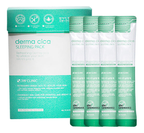 

Ночная маска для лица с экстрактом центеллы азиатской Derma Cica Sleeping Pack 20*4г