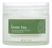 3W CLINIC Ночной крем для лица с экстрактом зеленого чая Green Tea Natural Time Sleep Cream 70г