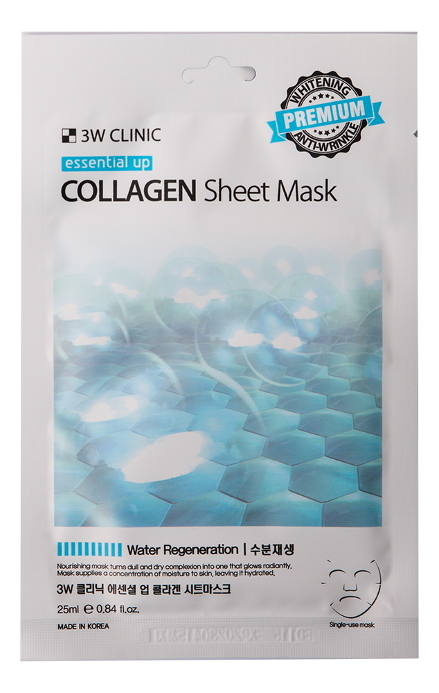 Тканевая маска для лица с коллагеном Essential Up Collagen Sheet Mask 25мл: Маска 1шт тканевая маска для лица с коллагеном essential up collagen sheet mask 25мл маска 1шт