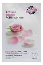 3W CLINIC Тканевая маска для лица с экстрактом розы Essential Up Rose Sheet Mask 25мл
