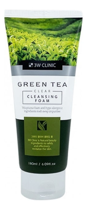 Пенка для умывания с экстрактом зеленого чая Green Tea Clear Cleansing Foam 180мл