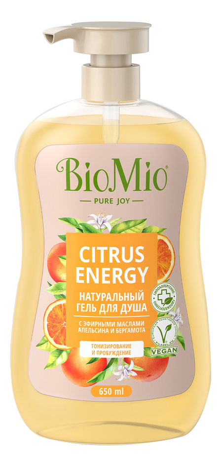 

Натуральный гель для душа с эфирными маслами апельсина и бергамота Citrus Energy 650мл