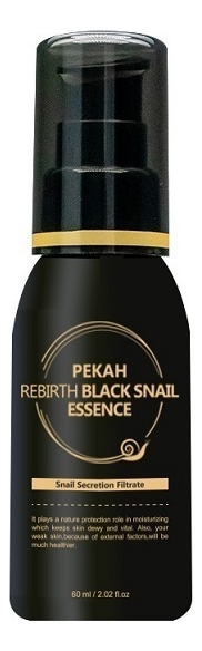 эссенция с муцином черной улитки pekah rebirth black snail essence 60 мл Эссенция для лица с муцином черной улитки Rebirth Black Snail Essence 60мл