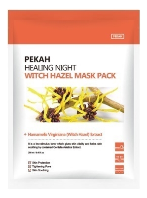 Восстанавливающая тканевая маска с экстрактом галактомисиса Healing Night Witch Hazel Mask Pack 25мл: Маска 1шт
