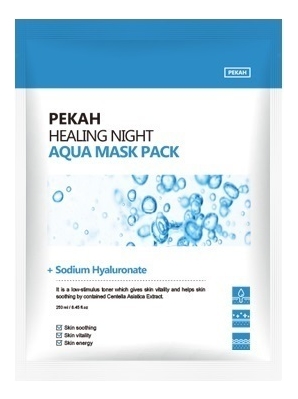Увлажняющая тканевая маска с гиалуроновой кислотой Healing Night Aqua Mask Pack 25мл: Маска 1шт