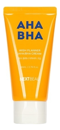 Крем для проблемной кожи лица с кислотами Wish Planner AHA BHA Cream 80мл успокаивающий крем для лица с керамидами wish planner cera cream 80мл