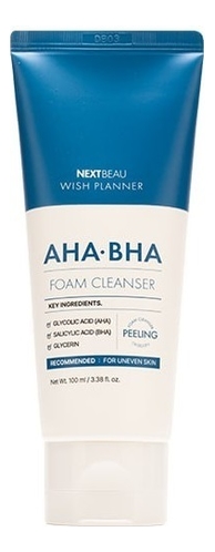 Очищающая пенка для умывания с кислотами Wish Planner AHA BHA Foam Cleanser 100мл