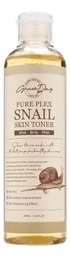 Обновляющий тонер с муцином улитки и кислотами Pure Plex Snail Skin Toner 250мл