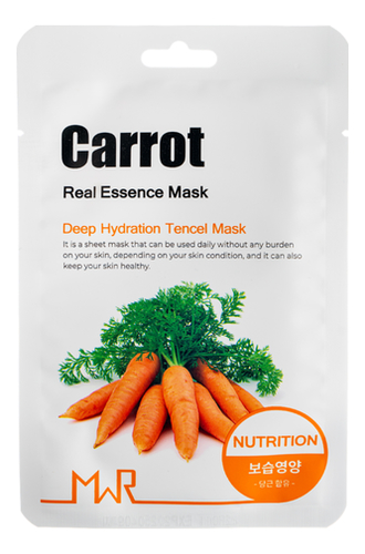 тканевая маска для лица с экстрактом моркови mwr carrot real essence mask 25г Тканевая маска для лица с экстрактом моркови MWR Carrot Real Essence Mask 25г