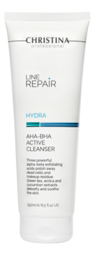 Очищающий гель для лица с кислотами Line Repair Hydra Aha-Bha Active Cleanser 250мл