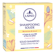 Laino Твердый шампунь для волос Shampooing Solide 60г (кокосовое масло, шафран)