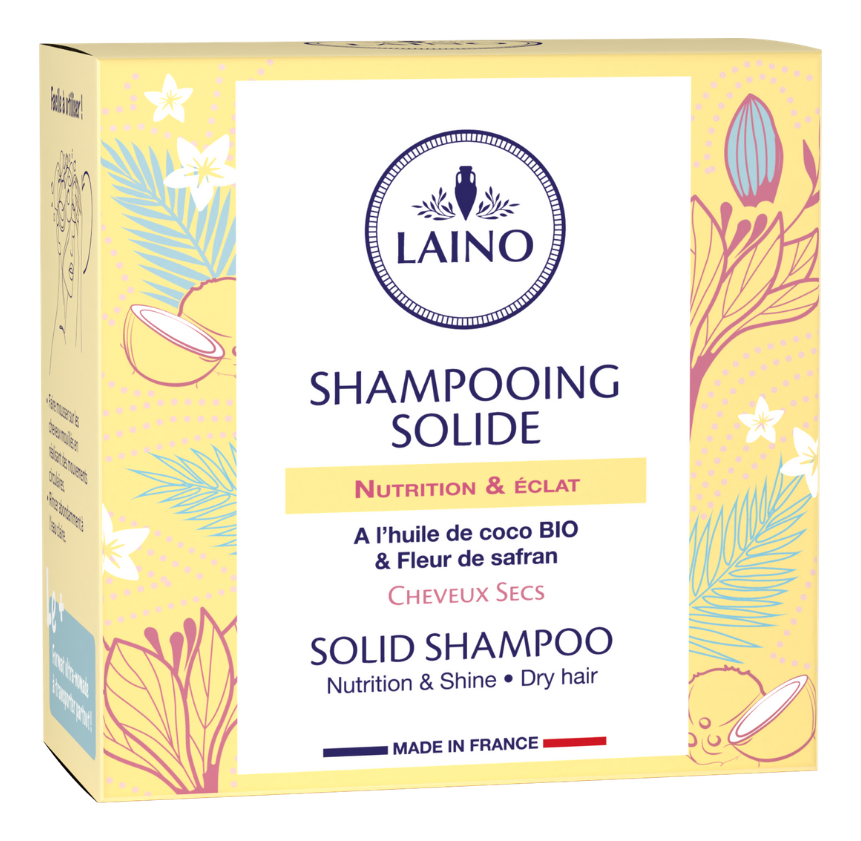 Твердый шампунь для волос Shampooing Solide 60г (кокосовое масло, шафран)