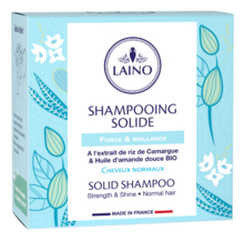 Laino Твердый шампунь для волос Shampooing Solide 60г (красный рис, миндальное масло)