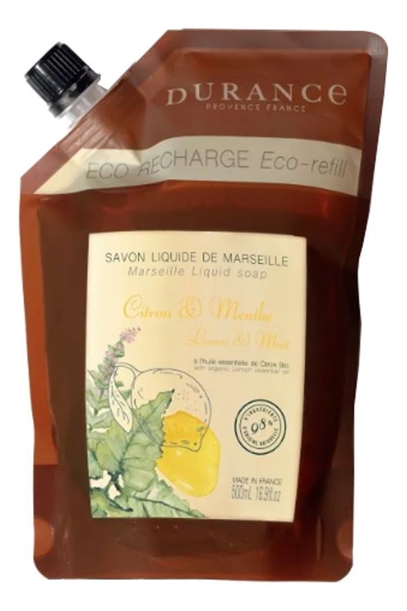 Жидкое мыло Savon Liquide Citron  Menthe (Лимон и мята): мыло 500мл запаска
