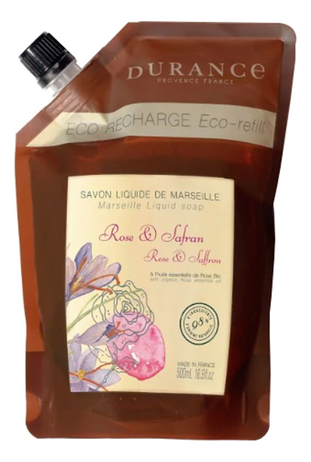Жидкое мыло Savon Liquide Rose &amp; Safran (Роза и шафран): мыло 500мл запаска