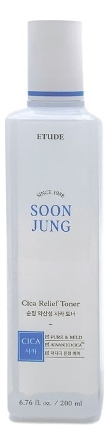 Слабокислотный тонер для лица Soon Jung pH 5.5 Cica Relief Toner: Тонер 200мл