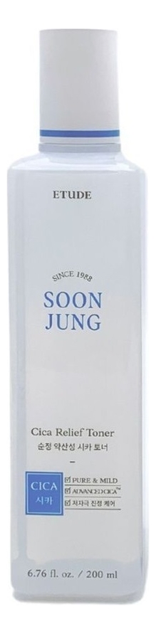 

Слабокислотный тонер для лица Soon Jung pH 5.5 Cica Relief Toner: Тонер 200мл, Слабокислотный тонер для лица Soon Jung pH 5.5 Cica Relief Toner