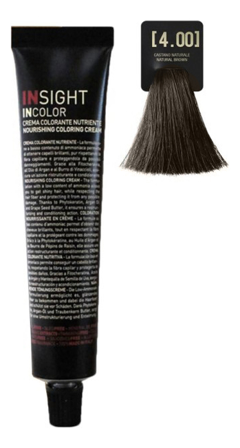 

Крем-краска для волос с фитокератином Incolor Crema Colorante 100мл: 4.00 Интенсивный коричневый натуральный, Крем-краска для волос с фитокератином Incolor Crema Colorante 100мл