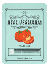 Fortheskin Тканевая маска для лица с экстрактом томата Super Food Real Vegifarm Double Shot Mask Tomato 23мл