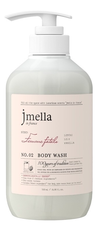 Парфюмерный гель для душа Favorite Femme Fatale Body Wash No2 500мл (личи, лилия, ваниль): Гель 500мл очищающие пэды для лица favorite femme fatale toner pads no2 70шт личи лилия ваниль