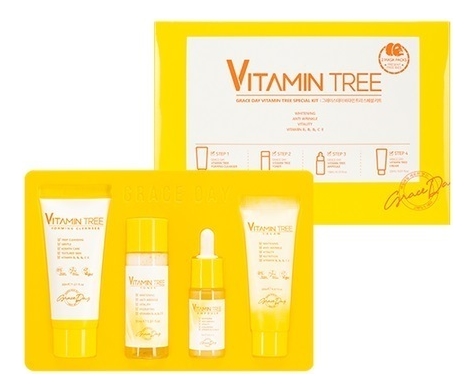 Набор для лица с витаминами Vitamin Tree (пенка д/умывания 30мл + увлажняющий тонер 30мл + ампульная сыворотка 10мл + крем 20мл)