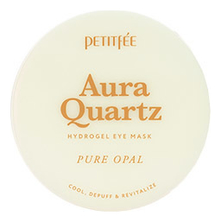 Petitfee Гидрогелевые патчи для кожи вокруг глаз с жемчужной пудрой Aura Quartz Hydrogel Eye Mask Pure Opal 40шт