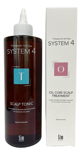 Программа для стимуляции роста волос System 4 (терапевтический тоник Scalp Tonic T 500мл + терапевтическая маска Oil Cure Scalp Treatment O 150мл)