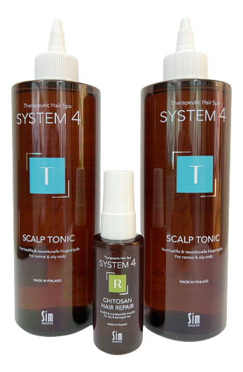 Набор для роста и восстановления волос System 4 (терапевтический тоник Scalp Tonic T 2*500мл + терапевтический спрей Chitosan Hair Repair R 50мл)