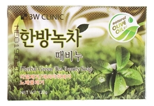 3W CLINIC Мыло для лица и тела с экстрактом зеленого чая Herbal Green Tea Beauty Soap 120г
