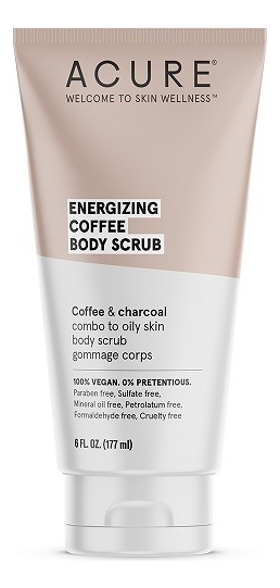 Кофейный скраб для тела с древесным углем Energizing Coffee Body Scrub 177мл acure energizing coffee body scrub 177 ml