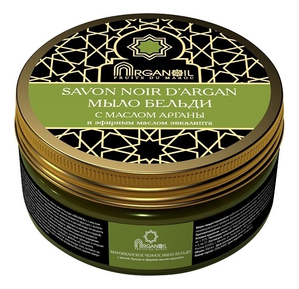 черное мыло бельди с маслом арганы марокканский мандарин fruits du maroc savon noir d argan мыло 100мл Черное мыло Бельди c маслом арганы и эвкалипта Fruits Du Maroc Savon de Argan: Мыло 100мл