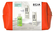 EGIA Набор для лица Normal Skin (гель для умывания Biopura 50мл + сыворотка с гиалуроновой кислотой Biobasica 15мл + крем Biorinova 15мл + косметичка)