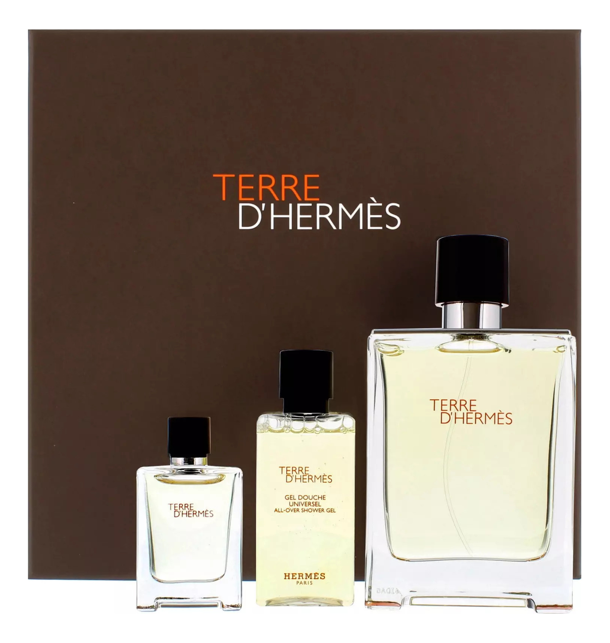 Terre D'Hermes Pour Homme: набор (т/вода 100мл + т/вода 5мл + гель д/душа 40мл)