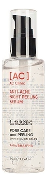 Сыворотка-пилинг для лица с кислотами AC Clinic Anti-Acne Night Peeling Serum AHA, BHA, PHA 95мл