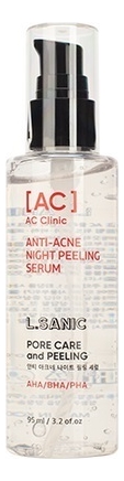 Сыворотка-пилинг для лица с кислотами AC Clinic Anti-Acne Night Peeling Serum AHA BHA PHA 95мл 978₽