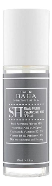 Сыворотка для лица с муцином улитки Snail Mucin Hyaluronic Acid Serum 120мл сыворотка для лица с муцином улитки cos de baha snail mucin hyaluronic acid serum sh 120 мл