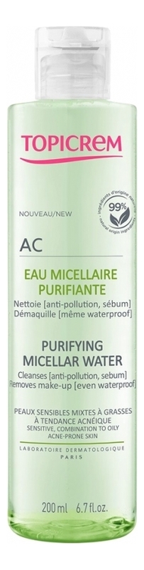 

Очищающая мицеллярная вода AC Eau Micellaire Purifiante: Вода 400мл, Очищающая мицеллярная вода AC Eau Micellaire Purifiante